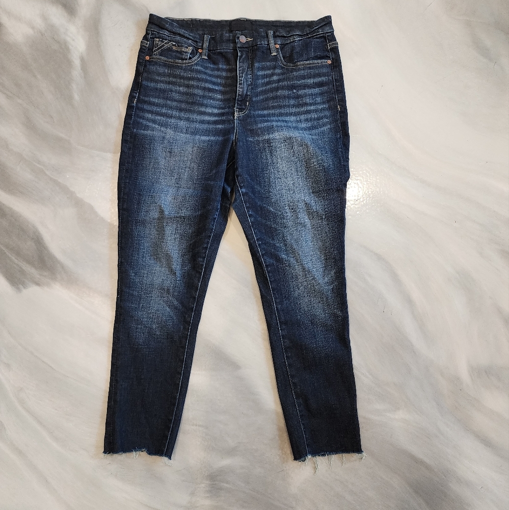 Buckle Women's Skinny Jeans - Dark Blue Washed